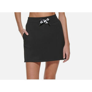 DKNY Women Drawstring Logo Skirt Black Size M